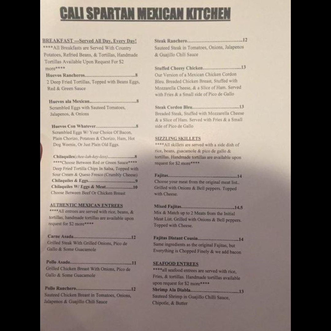 Cali Spartan Mexican Kitchen - San Jose, CA
